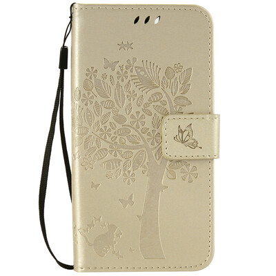 

Gold Tree Design Кожа PU флип крышки Кошелек Карты Держатель чехол для LENOVO A2020