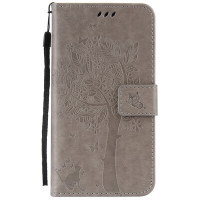

Gray Tree Design PU Leather Flip Cover Wallet Card Holder Case for Zenfone ZD552KL