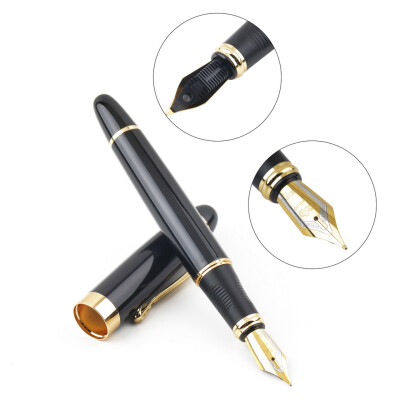 

Jinhao X450 Fountain Pen Black Mordern Medium Nib Gold Trim New Perfect