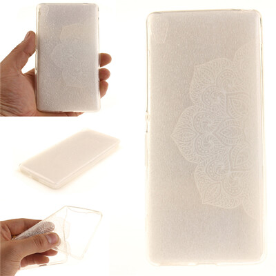 

Half white flowers Pattern Soft Thin TPU Rubber Silicone Gel Case Cover for SONY Xperia XA