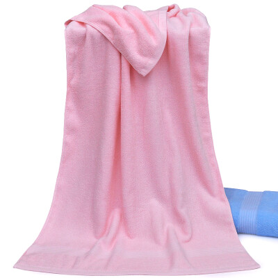 

Everbright towel bath towel Plain cotton towel soft absorbent wrap towel single loaded pink 65 × 130cm /