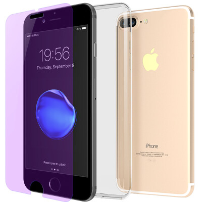 

[2 части] BIAZE iPhone7 Plus / 8 Plus корпус мобильного телефона Apple 7/8 Plus закаленная пленка 0,28 мм анти-синий + свежий защитный рукав-костюм JK141