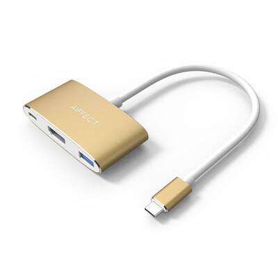 

(AIFFECT) XPH13A1-G02 USB3.1Type-C к USB3.0 + HDMI 4k адаптер адаптера для конвертера HD можно заряжать Macbook расширение HUB