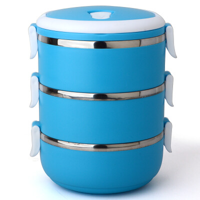 

Jilui Lunch Box Pens Love Series 21  Stainless Steel Three Layer Lacquard Box TB-103 Blue