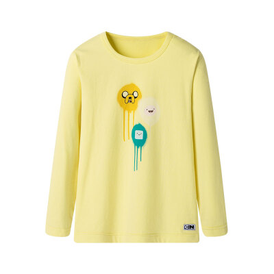 

Three guns dits neutral pink yellow skin moisturizing cotton children children round neck long sleeve shirt 2C019A0 pink yellow 120