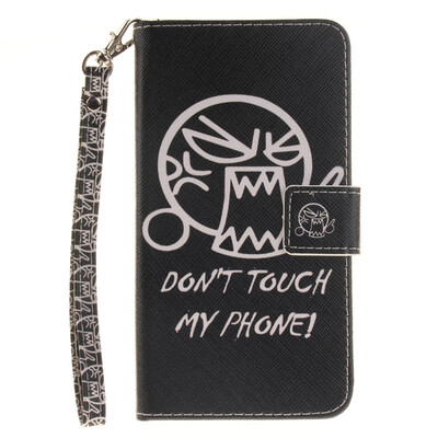 

Do not touch me Design PU Leather Flip Cover Wallet Card Holder Case for LG G4