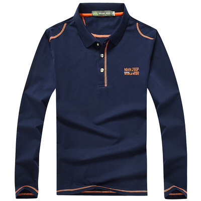 

Jeep Shield (NIAN JEEP) long-sleeved T-shirt men's new outdoor leisure men's POLO shirt 16001D9392 sapphire blue 3XL