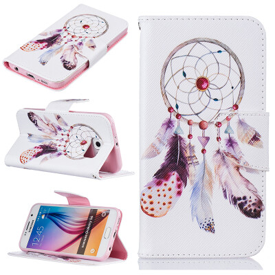 

Feather wind chimes Design PU Leather Flip Cover Wallet Card Holder Case for SAMSUNG GALAXY S6