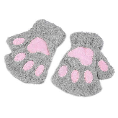 

Lovely Women Cat Claw Paw Mitten Plush Glove Costume Gift Winter Half Finger