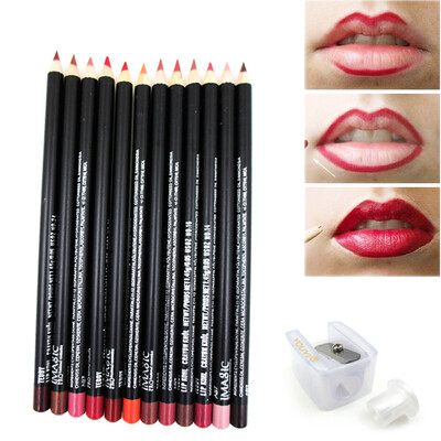 

lipliner beauty 12pcs/lot Waterproof Professional Pencil Lip Liner Pencil Set makeup lipstick tool Lip Liner Pencil