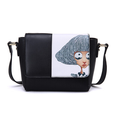 

Thousands of benefits QIANBH lady Messenger bag big head sister fashion shoulder bag mini small package packet 01 1452-800 black