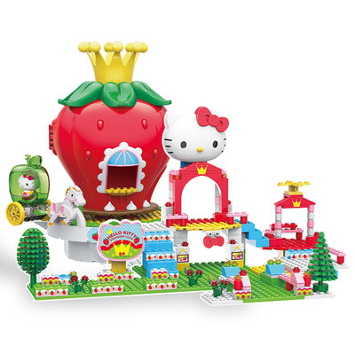 

Волновые или аниме бой вставлены блоки Hello Kitty Кэти свинг версия самолета строительных блоков собраны игрушки HKM004