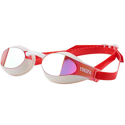 

YINGFA) goggles racing bright chrome swimming goggles men and women universal swimming goggles Y689AF (V) red
