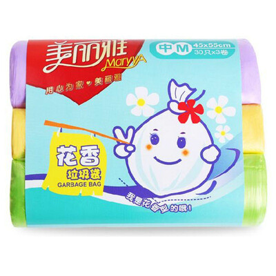 

【Jingdong Supermarket】 beautiful and elegant flower trash bags three into 90 medium number 45x55cm fresh fragrance to smell HC048430