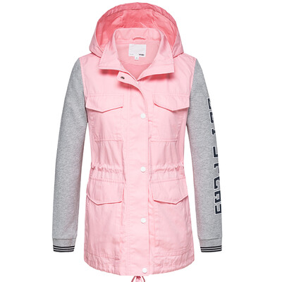 

Semir Lady in the long hooded fashion letter stitching casual clothes coat coat Korean version of the tide 13116090009 dark blue L