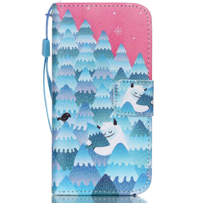 

Snow Mountain Design PU Leather Flip Cover Wallet Card Holder Case for IPHONE 5G