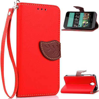 

Red Design PU Leather Flip Cover Wallet Card Holder Case for HTC Desire 520