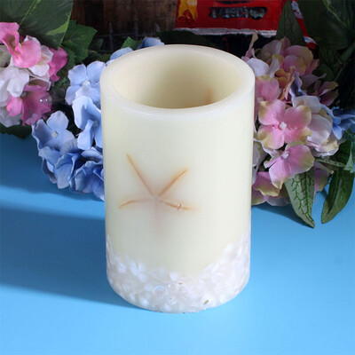 

Seastar&Shell Flameless Led Pillar Candle with TimerBattery Operated 4x6 Inches Yellow