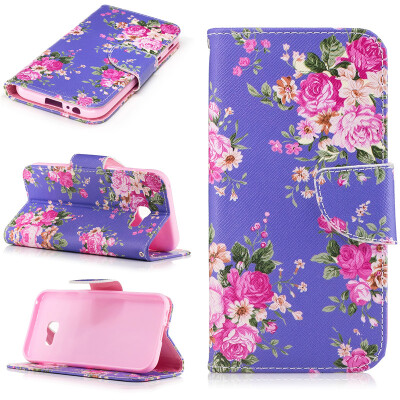 

Purpleflowers Design PU Leather Flip Cover Wallet Card Holder Case for Samsung Galaxy A5 2017