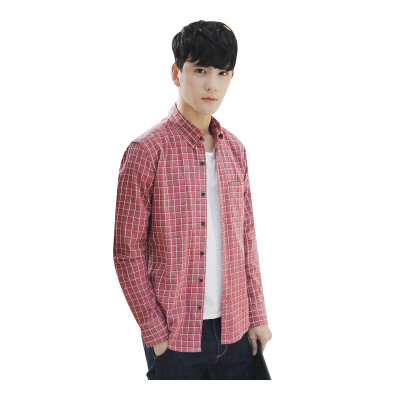 

Law of Kun Men Long Sleeve Shirt Fashion Simple Plaid Shirt