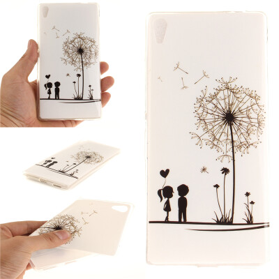 

Lovers&dandelion Pattern Soft Thin TPU Rubber Silicone Gel Case Cover for SONY Xperia C6