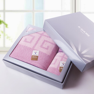 

Gold towel home textile cotton towel fancy line towel suit gift box containing square towel towel each a purple
