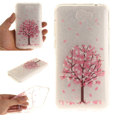 

Cherry tree Pattern Soft Thin TPU Rubber Silicone Gel Case Cover for Huawei Y5 II