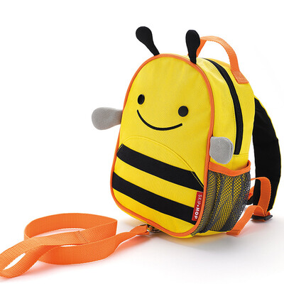 

SKIP HOP zoo-let mini backpack (with anti-lost belt) cartoon pattern shoulder bag kindergarten children's bag - small bee 1-4 years old US imports