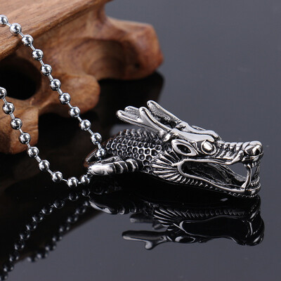 

Мужская jeweleryChinese стиль индивидуальность творчества из нержавеющей стали ожерелье кулон зодиак кран головы животного кулон