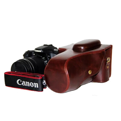 

Early passenger SLR camera case holster SLR package EM-213 oil skin brown Canon 6D + standard lens