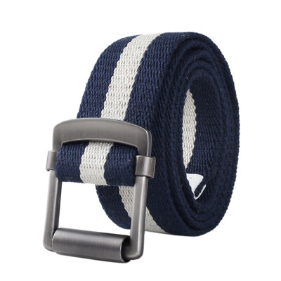 

Loving Lilies Belt England Fashion Classic Stripe Canvas Belt Neutral Trousers Black&White