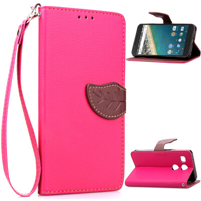 

Pink Design PU Leather Flip Cover Wallet Card Holder Case for Google Nexus 5X