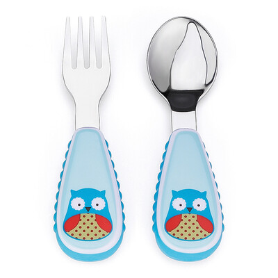 

Jingdong Supermarket SKIP HOP cute zoo stainless steel fork spoon tableware combination cartoon pattern child fork spoon suit - beef more than 12 months US imports