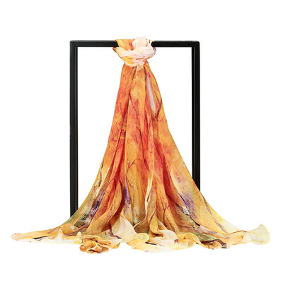 

Jingdong supermarket Ms Bao Shengxiang silk scarf chiffon long scarf female models scarf air conditioning shawl pretty flowers s9116
