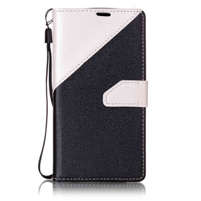 

Black + White Design PU Leather Wallet Case Classic Flip Cover with Stand Function and Credit Card Slot for LG K7