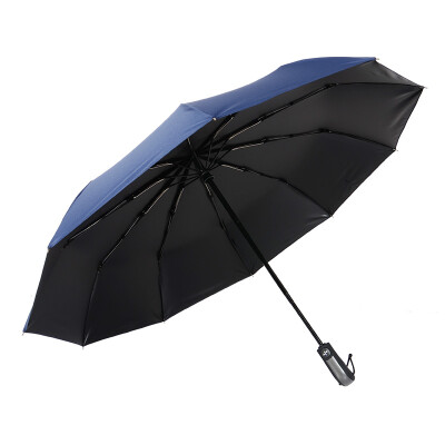 

Mei Mei Automatic men women Business Folding Umbrella 10 bone increased windbreak sunny umbrella M3219 black blue