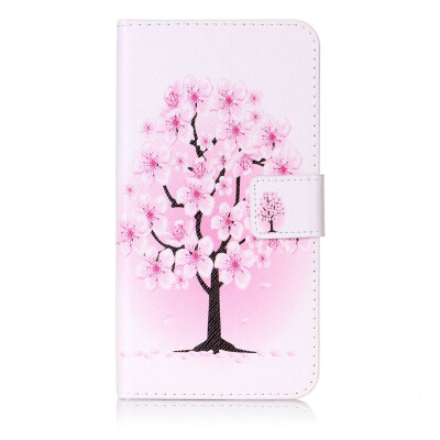 

Peach Blossom Design PU Leather Flip Cover Wallet Card Holder Case for LG LS775