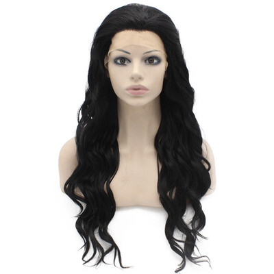 

Long Wavy Black Heat Friendly Fiber Hair Lace Front Wig