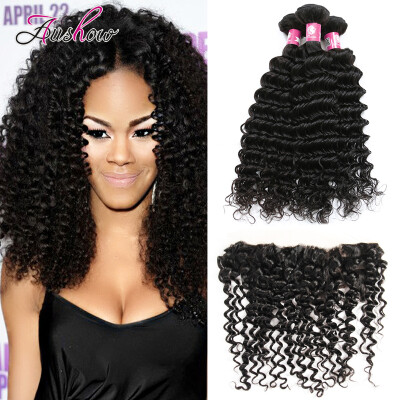 

Lace Frontal With Bundles 134 Ear To Ear Lace Frontal Closure With Bundles 8A Brazilian Deep Virgin Hair Bundles With Frontal