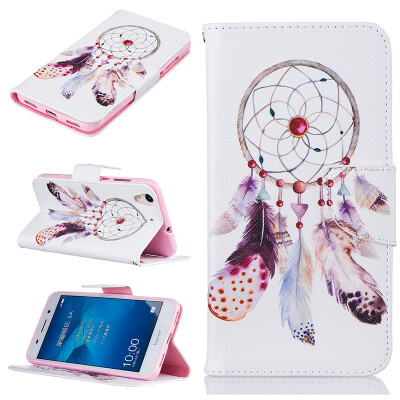 

Feather wind chimes Design PU Leather Flip Cover Wallet Card Holder Case for HUAWEI Y6 II/Honor 5A