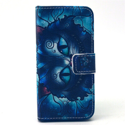 

Blue Cat Дизайн Кожа PU откидная крышка бумажника карты держатель чехол для IPHONE 5