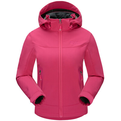 

El Monte ALPINT MOUNTAIN детская мягкая раковина Куртки мужские и женские ветрозащитные водонепроницаемые теплосодержащие сложные флисовые мягкие оболочки одежды 620-006 розовые красные XXL