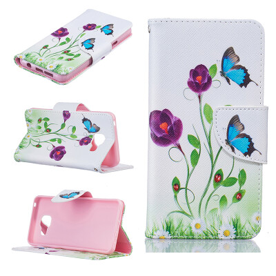 

Blue butterfly Design PU Leather Flip Cover Wallet Card Holder Case for SAMSUNG GALAXY A3 2016A310