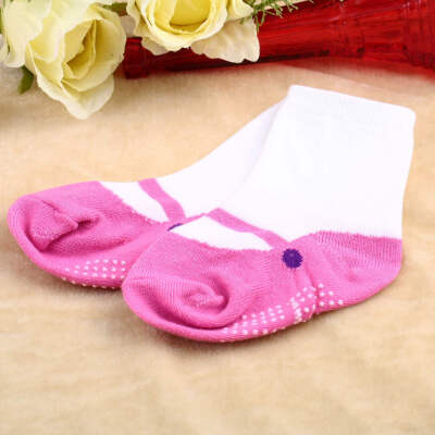 

Baby Toddler Ballet Shape Crew Anti-Slip Socks Shoes Booties Cotton blend GOOD