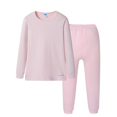 

Three Guns THREEGUN Underwear Set Sleeping Soft Cotton Girl Round Collar Long Sleeve Underwear Set 29122D0 Light Pink 110