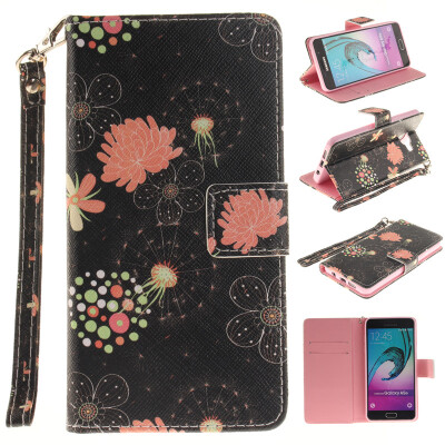 

Colorful flowers Design PU Leather Flip Cover Wallet Card Holder Case for SAMSUNG GALAXY A5 2016/A510