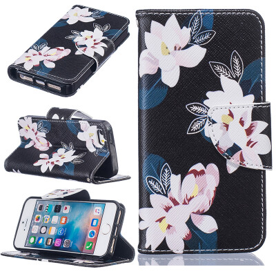 

Black lily Design PU Leather Flip Cover Wallet Card Holder Case for IPHONE 5/5S/5SE