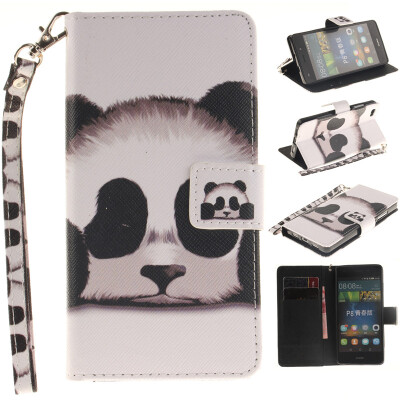 

Panda Design PU Leather Flip Cover Wallet Card Holder Case for HUAWEI P8 Lite