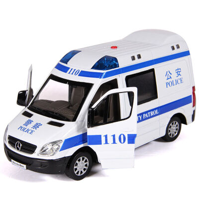 

Caper alloy car 1:32 Mercedes-Benz police car police car simulation car model baby children's toys boys toys cars with sound and light 88598NAAA