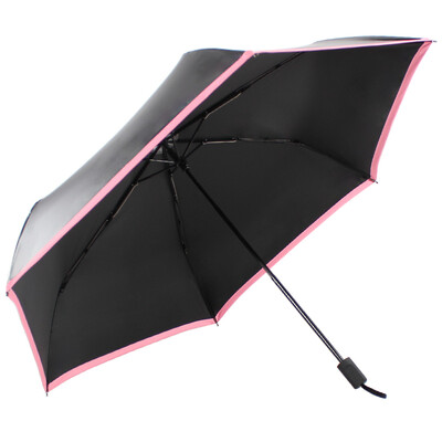 

Jingdong supermarket] umbrella umbrella (sunscreen UPF50 +) carbon black silk Liang plastic yarn-dyed three fold pencil sunny umbrella umbrella blue edge 31016ELCJ